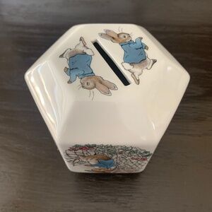 Wedgewood Beatrix Potter Peter Rabbit Ceramic Coin Money Piggy Bank Nursery